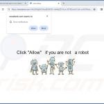 Przykład strony wykorzystującej fałszywy test CAPTCHA do wysyłania spamu z powiadomieniami w przeglądarce 5