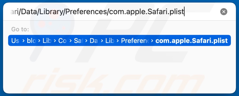 Przejdź do ~/Library/Containers/com.apple.Safari/Data/Library/Preferences/com.apple.Safari.plist