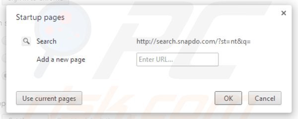 Usuwanie snapdo.com ze strony domowej Google Chrome