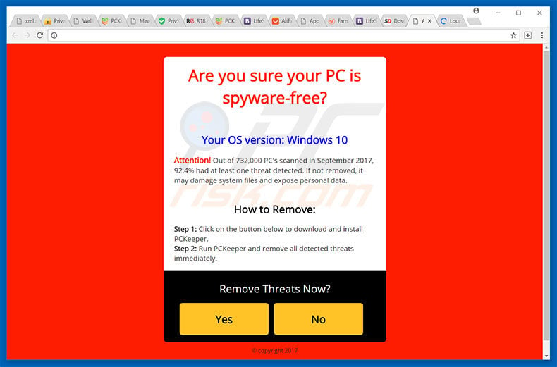 Drugi wariant oszustwa Your Computer May Have a Virus!