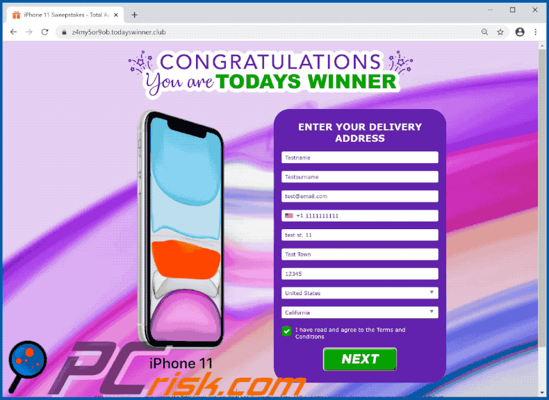 Congratulations You Are Todays Winner oszustwo gif