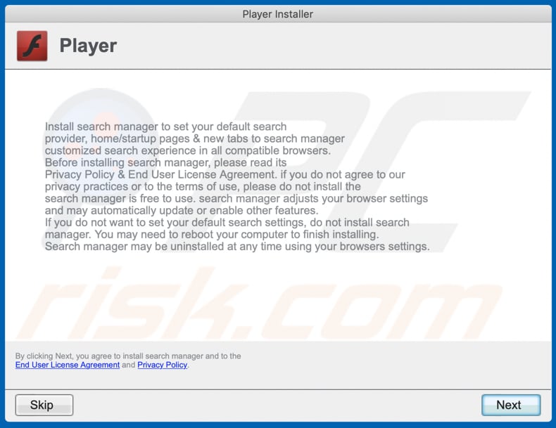 Delusive installer used to promote OperativeMachine adware installation step 2