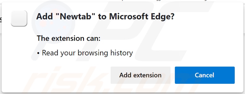 Porywacz przeglądarki Newtab prosi o pozwolenie na śledzenie danych