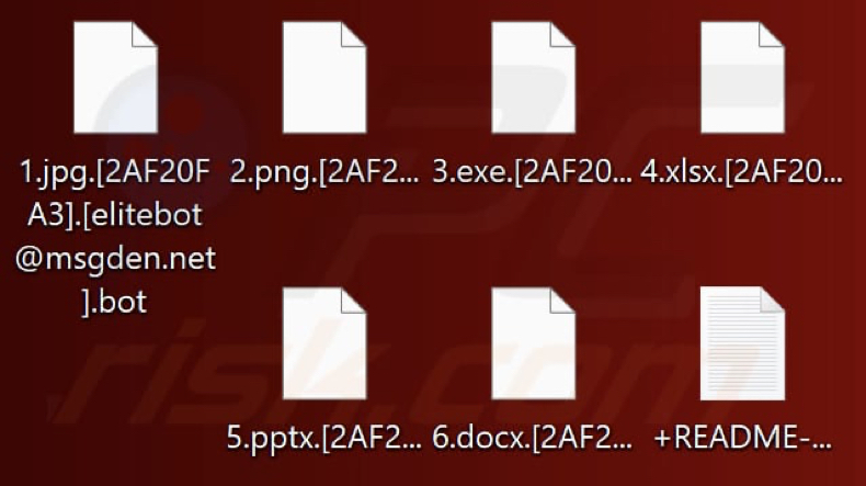 Pliki zaszyfrowane przez ransomware ELITEBOT (rozszerzenie .bot)