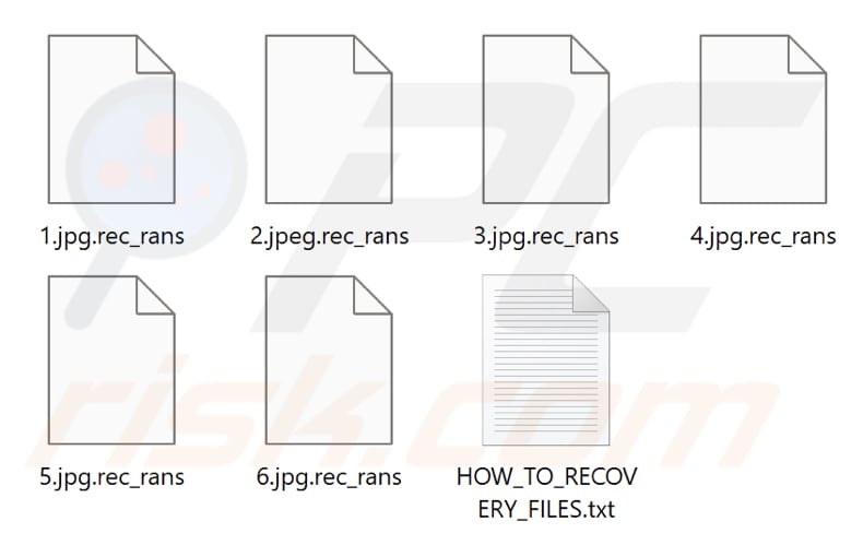 Pliki zaszyfrowane przez ransomware Rec_rans (rozszerzenie .rec_rans)