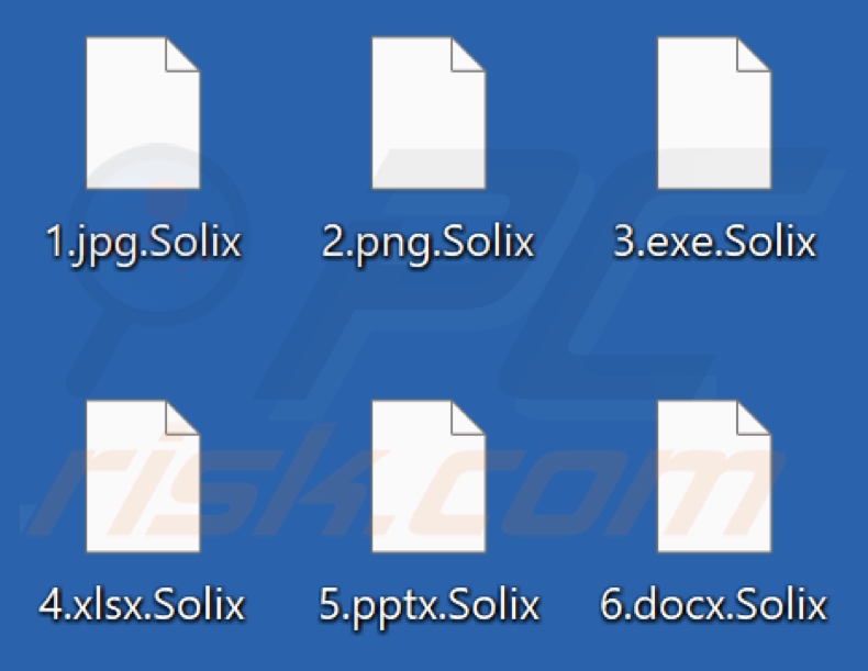 Pliki zaszyfrowane przez ransomware Solix (rozszerzenie .Solix)