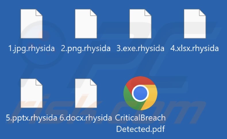 Pliki zaszyfrowane przez ransomware Rhysida (rozszerzenie .rhysida)