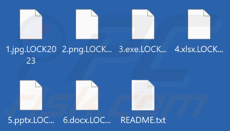 Pliki zaszyfrowane przez ransomware LOCK2023 (rozszerzenie .LOCK2023)