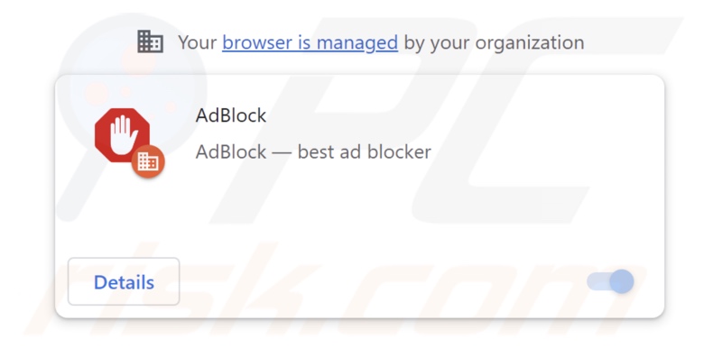 Rozszerzenie adware AdBlock