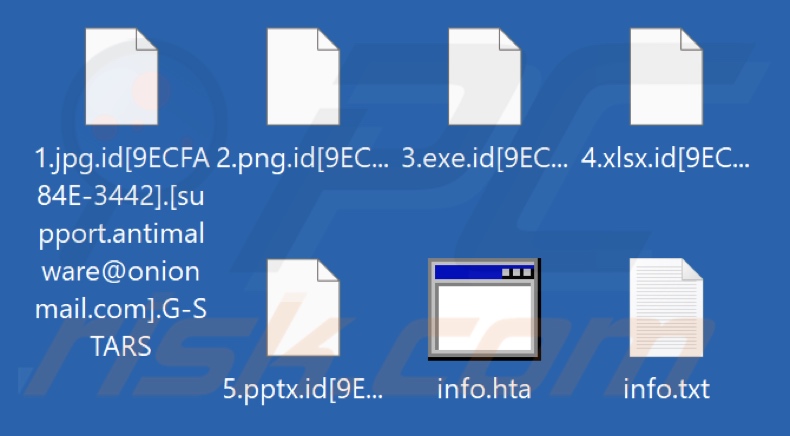 Pliki zaszyfrowane przez ransomware G-STARS (Phobos) (rozszerzenie .G-STARS)