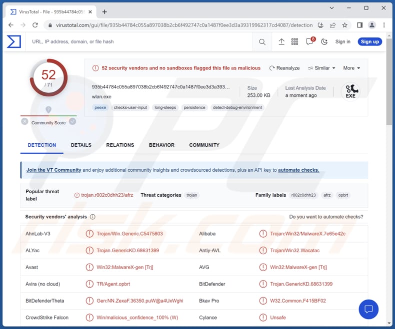 Malware Whiffy Recon