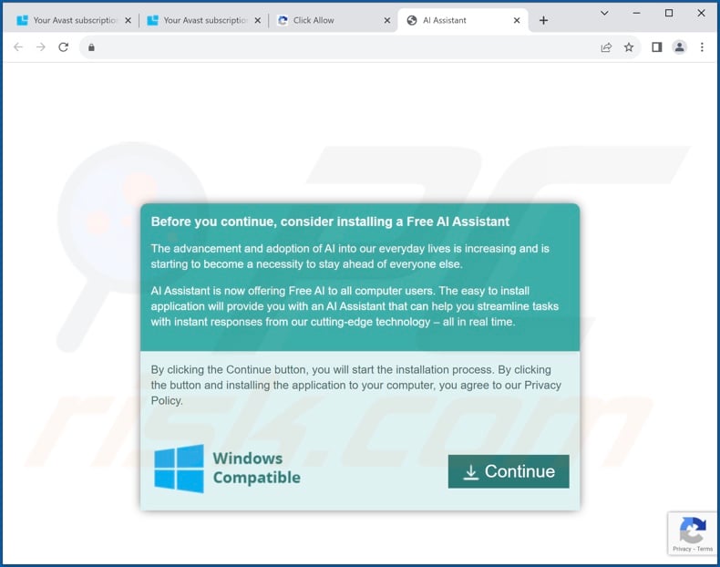 Zwodnicza witryna promująca konfigurator zawierający adware AdAssistant