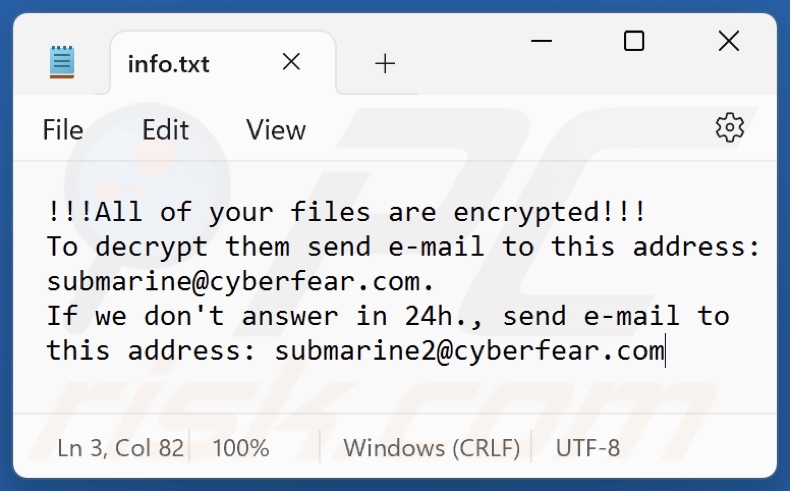 Plik tekstowy ransomware S4b (info.txt)