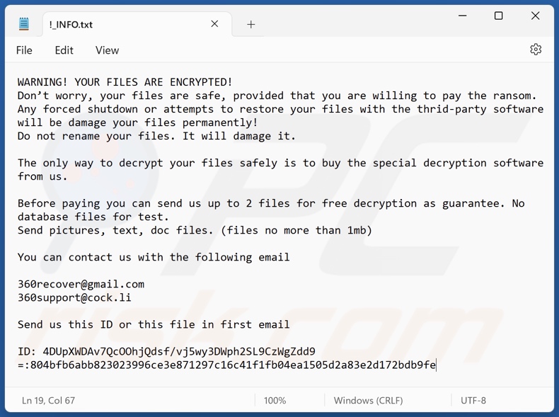 Halo ransomware okup (!_INFO.txt)