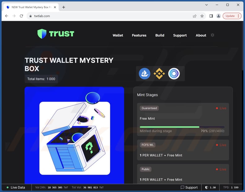 Trust Wallet Mystery Box oszustwo