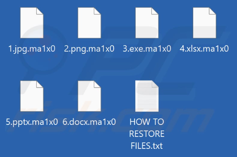 Pliki zaszyfrowane przez ransomware Ma1x0 (rozszerzenie .ma1x0)