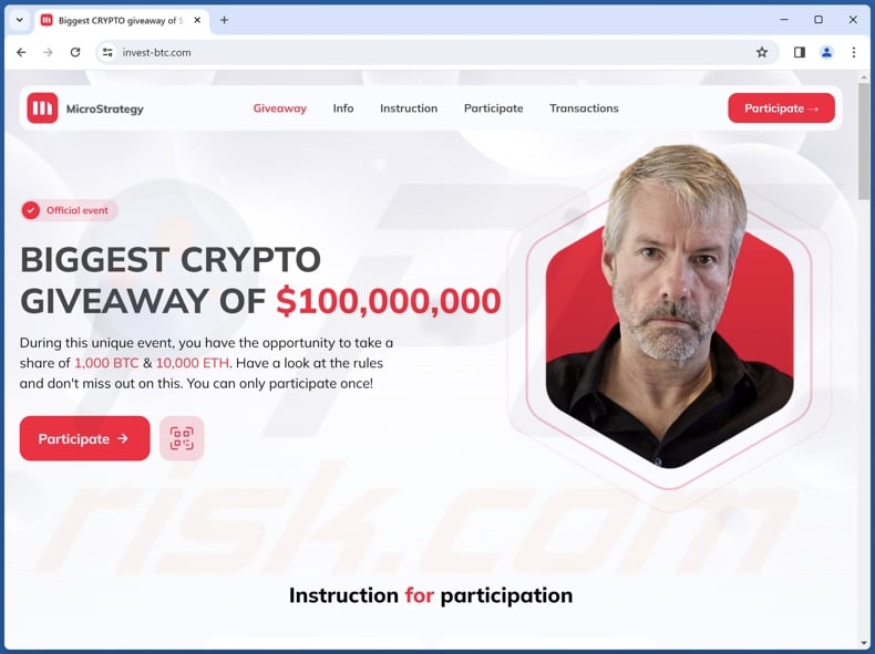 MicroStrategy Crypto Giveaway oszustwo