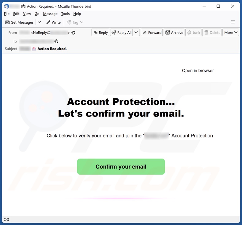 Account Protection Kampania spamowa e-mail