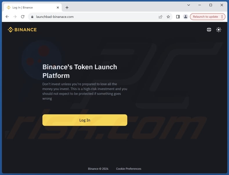 Binance's Token Launch oszustwo