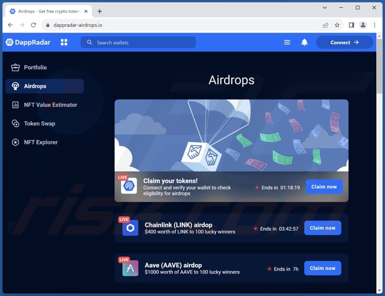 DappRadar Airdrops oszustwo