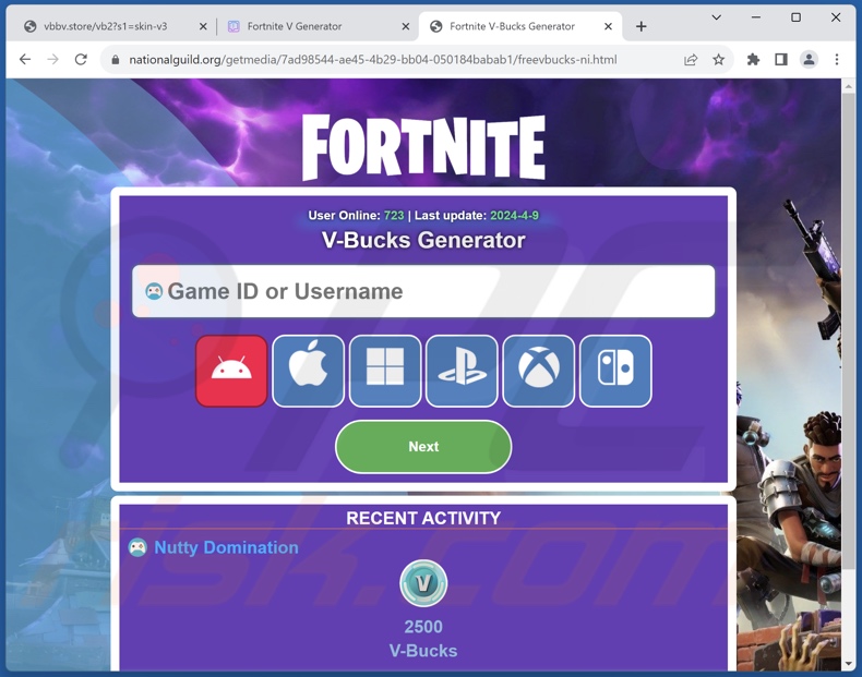 Fortnite V-Bucks Generator oszustwo