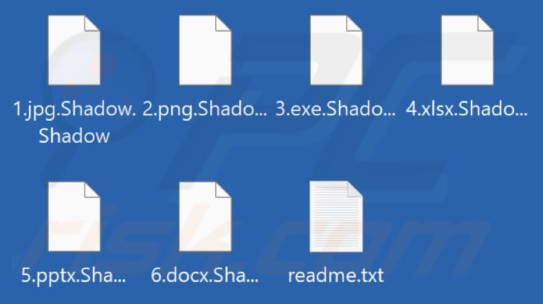 Pliki zaszyfrowane przez ransomware Shadow (rozszerzenie Shadow lub Shadow.Shadow)