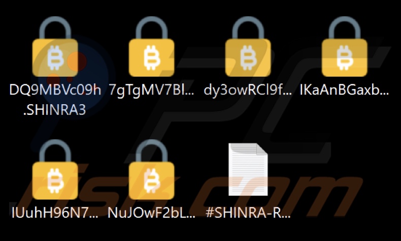 Pliki zaszyfrowane przez ransomware SHINRA (rozszerzenie SHINRA3)