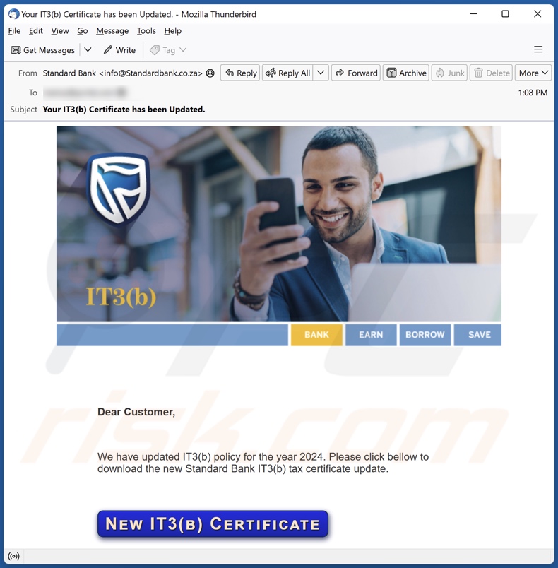 Standard Bank IT3(b) Policy Kampania spamowa e-mail