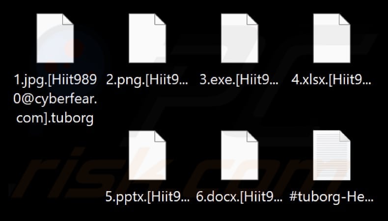 Pliki zaszyfrowane przez ransomware Tuborg (rozszerzenie .tuborg)