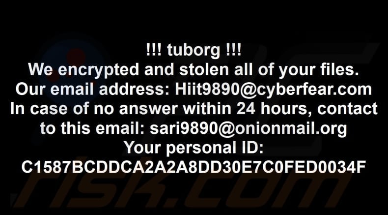 Tuborg ransomware tapeta