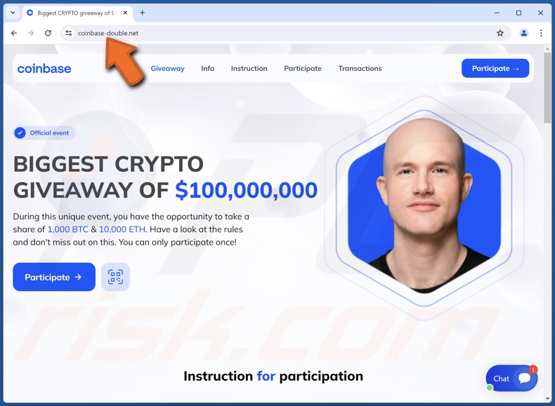 Coinbase Crypto Giveaway oszustwo