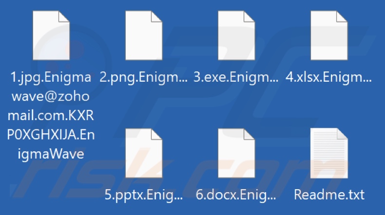 Pliki zaszyfrowane przez ransomware EnigmaWave (rozszerzenie .EnigmaWave)