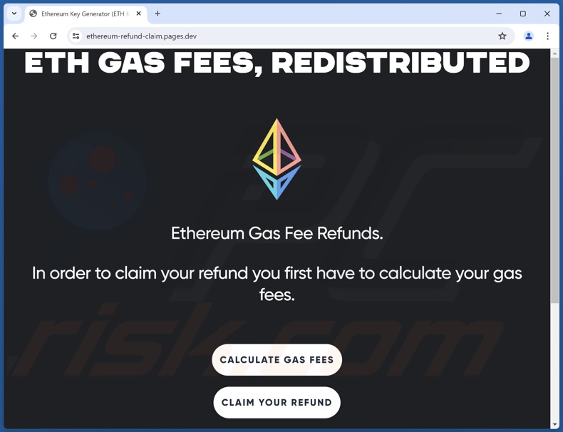 Ethereum Gas Fee Refunds oszustwo