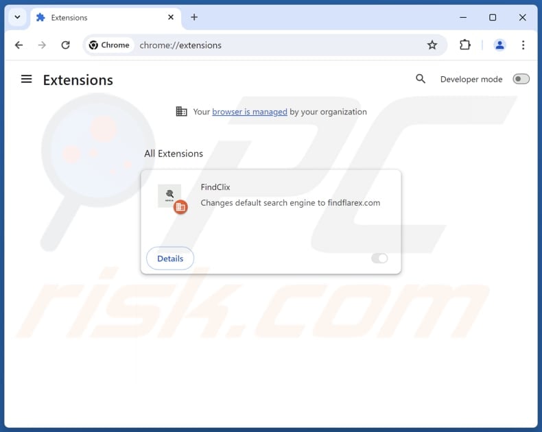 Usuwanie rozszerzeń Google Chrome powiązanych z findflarex.com