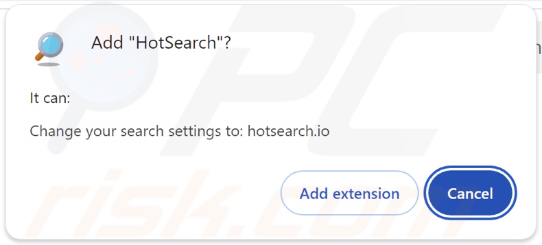 Porywacz przeglądarki HotSearch prosi o uprawnienia