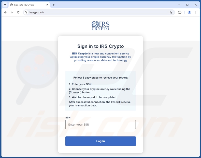 IRS Crypto oszustwo