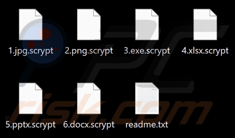 Pliki zaszyfrowane przez ransomware Scrypt (rozszerzenie .scrypt)