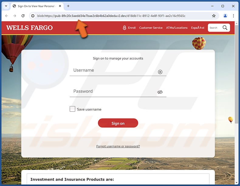 Wells Fargo - Card Activity Verification Strona phishingowa wyłudzająca informacje