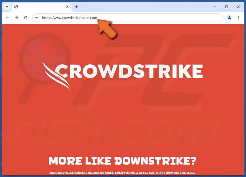 Strona oszustwa CrowdStrike promująca token Crowdstrike