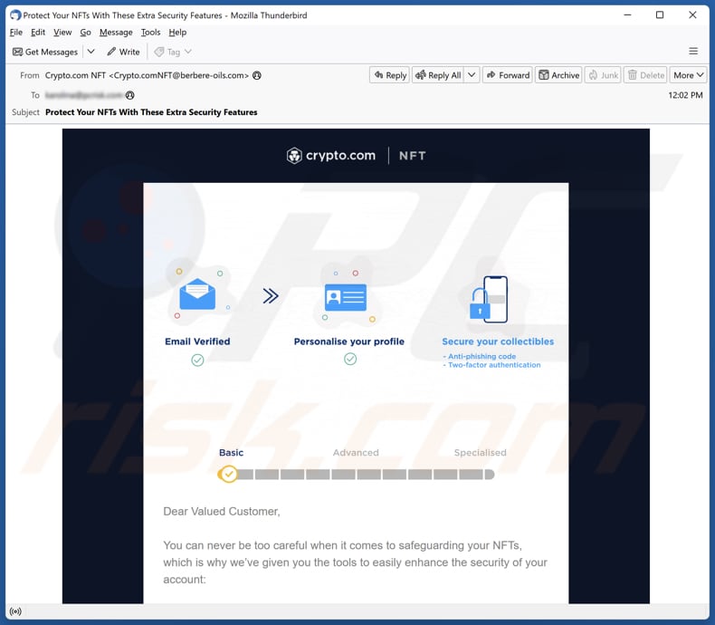 Crypto.com Kampania spamowa e-mail