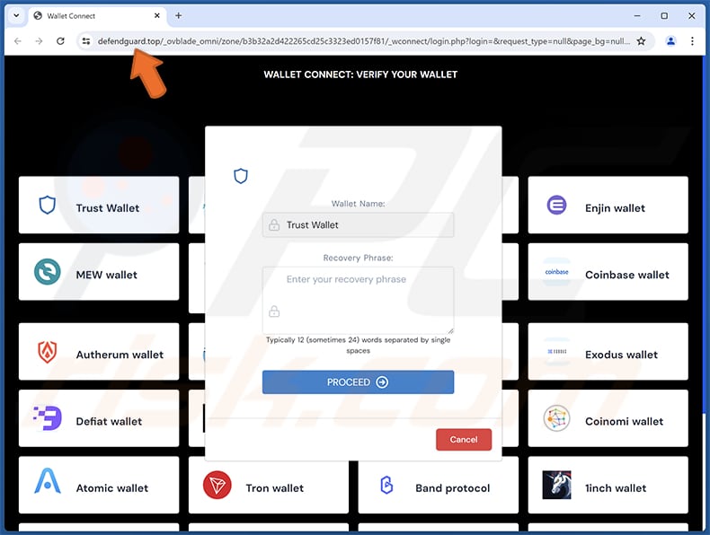 crypto.com Strona phishingowa wyłudzająca informacje (defendguard.top)