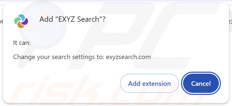 Porywacz przeglądarki EXYZ Search prosi o uprawnienia