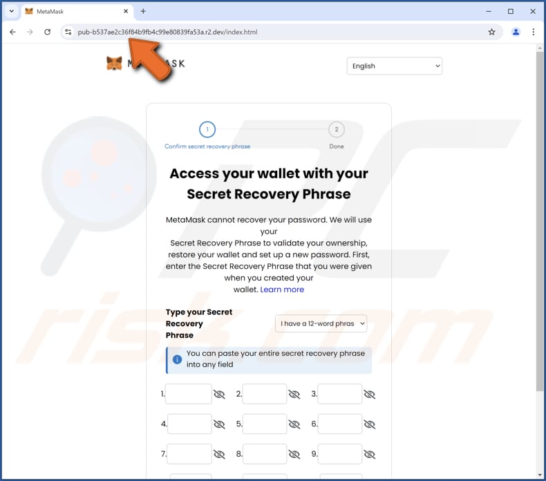 MetaMask Log-In Attempt Strona wyłudzająca informacje