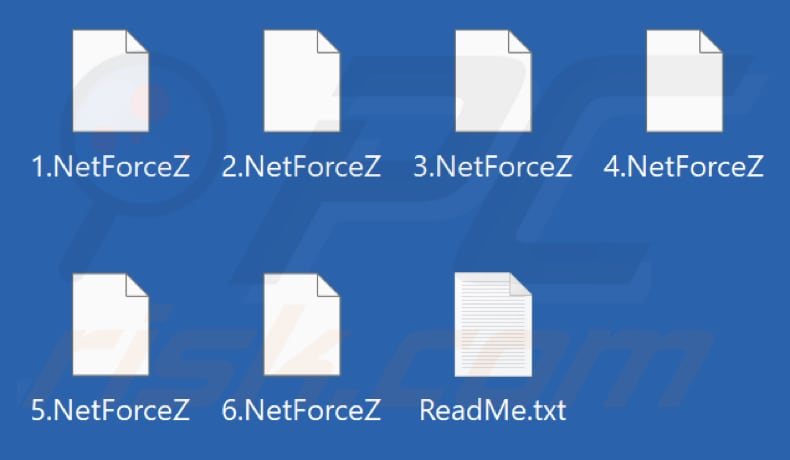 Pliki zaszyfrowane przez ransomware NetForceZ (rozszerzenie .NetForceZ)