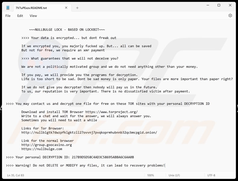 NullBulge ransomware plik tekstowy ([rozszerzenie].README.txt)