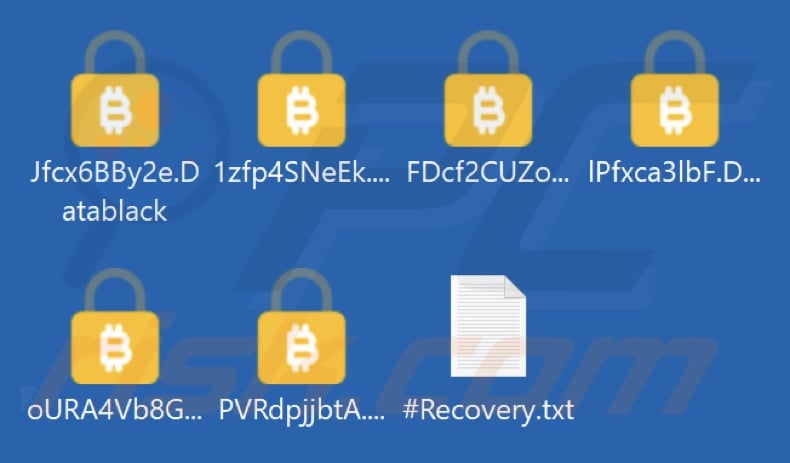 Pliki zaszyfrowane przez Datablack ransomware (rozszerzenie .Datablack)