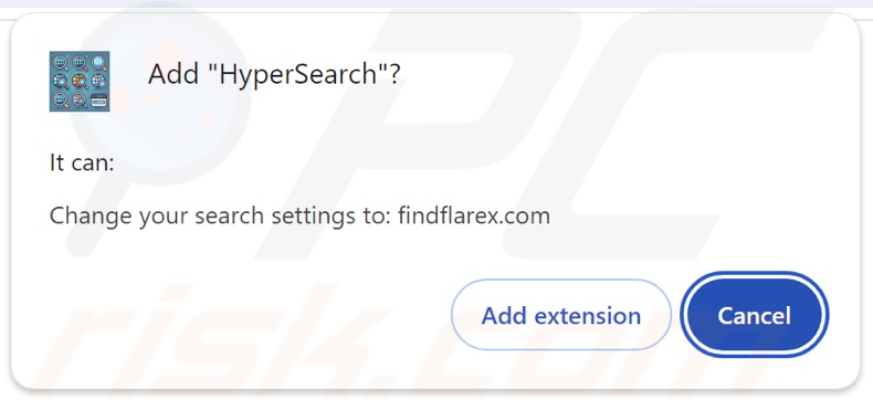 Porywacz przeglądarki HyperSearch prosi o uprawnienia