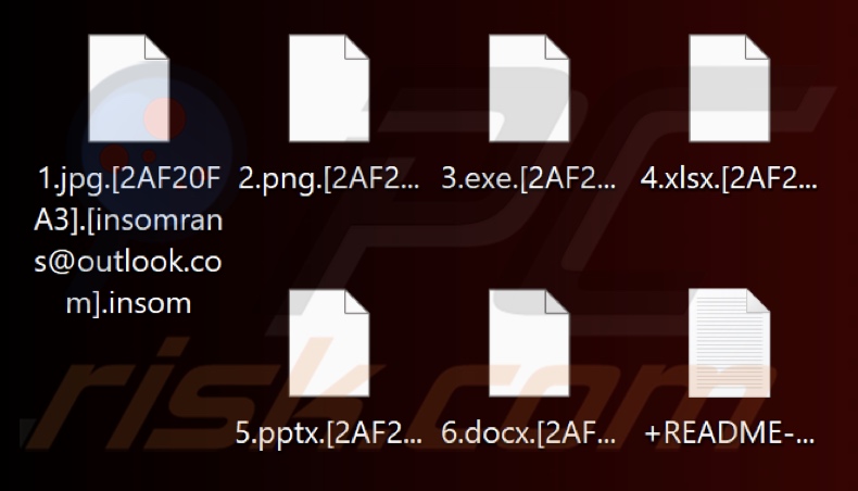 Pliki zaszyfrowane przez ransomware Insom (rozszerzenie .insom)