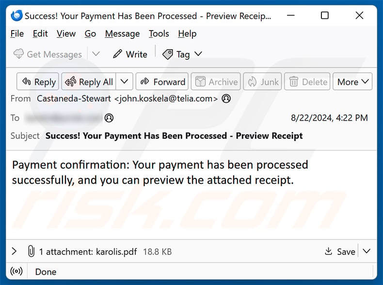 Payment Confirmation email oszustwo (2024-08-27)