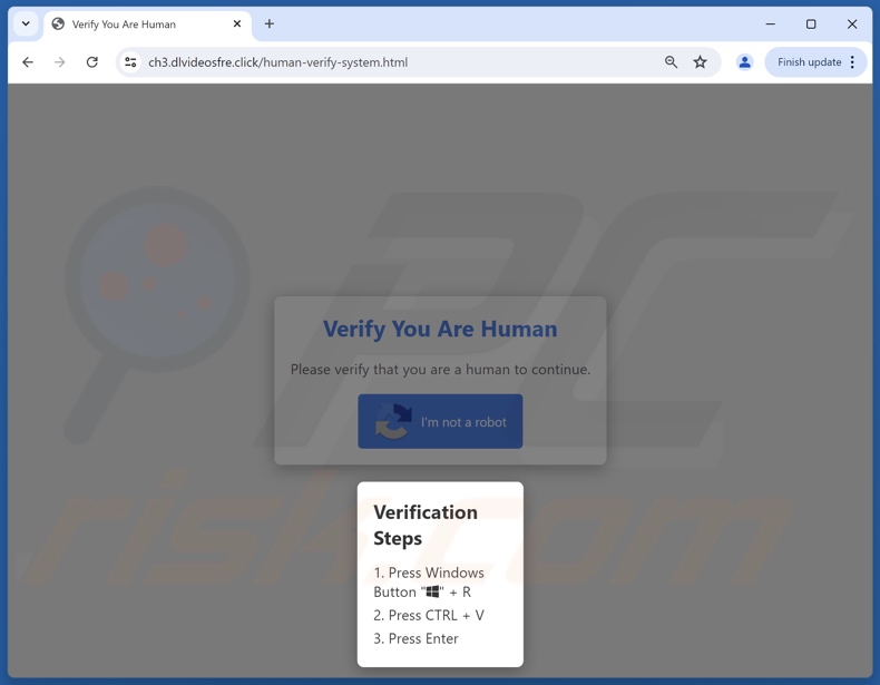 Verify You Are A Human (CAPTCHA) oszustwo